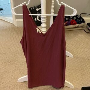 Maurices Burgundy V-Neck Tank Top XL